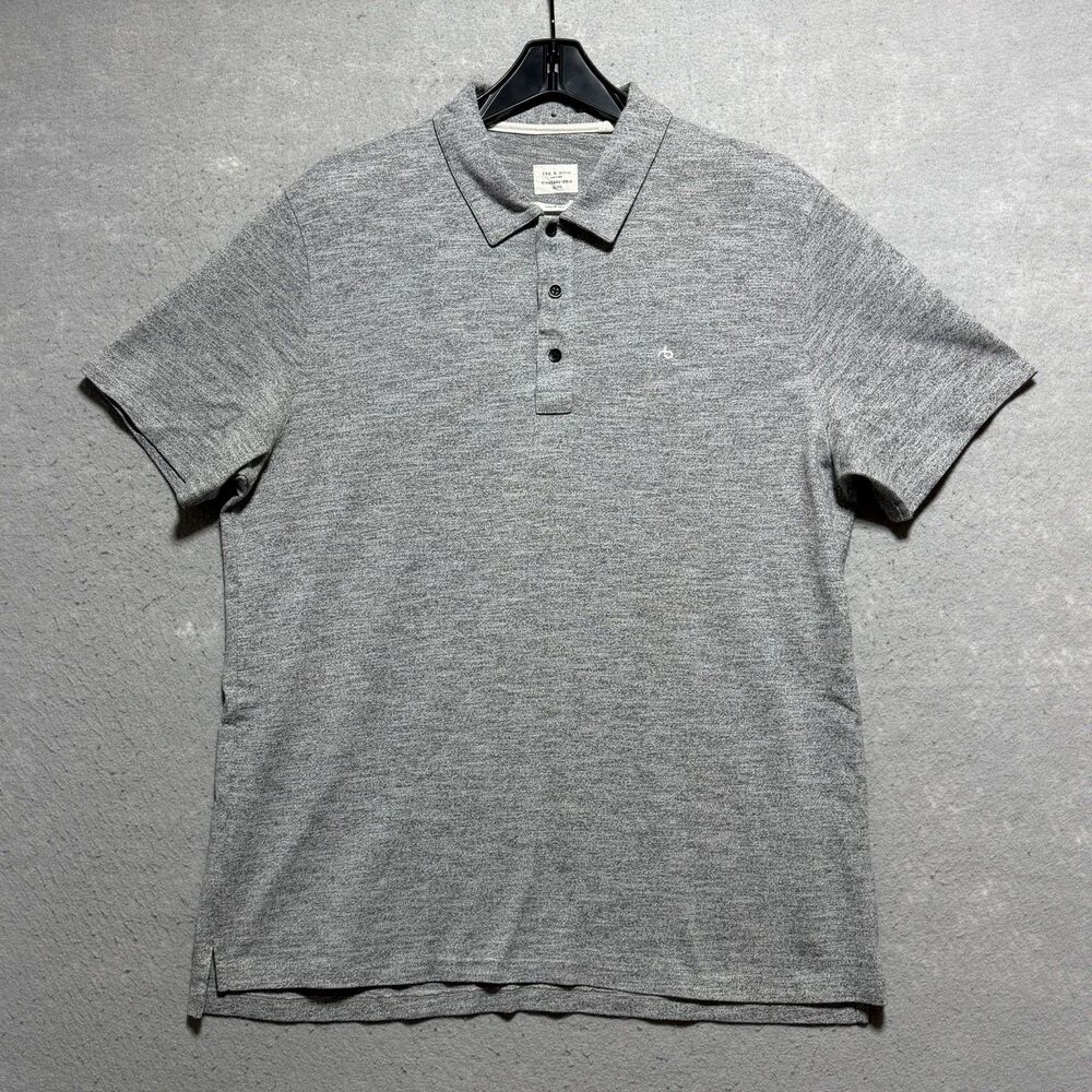 Rag & Bone Polo Short Sleeve Men’s XL Gray Breathable Stretch Standard Issue.